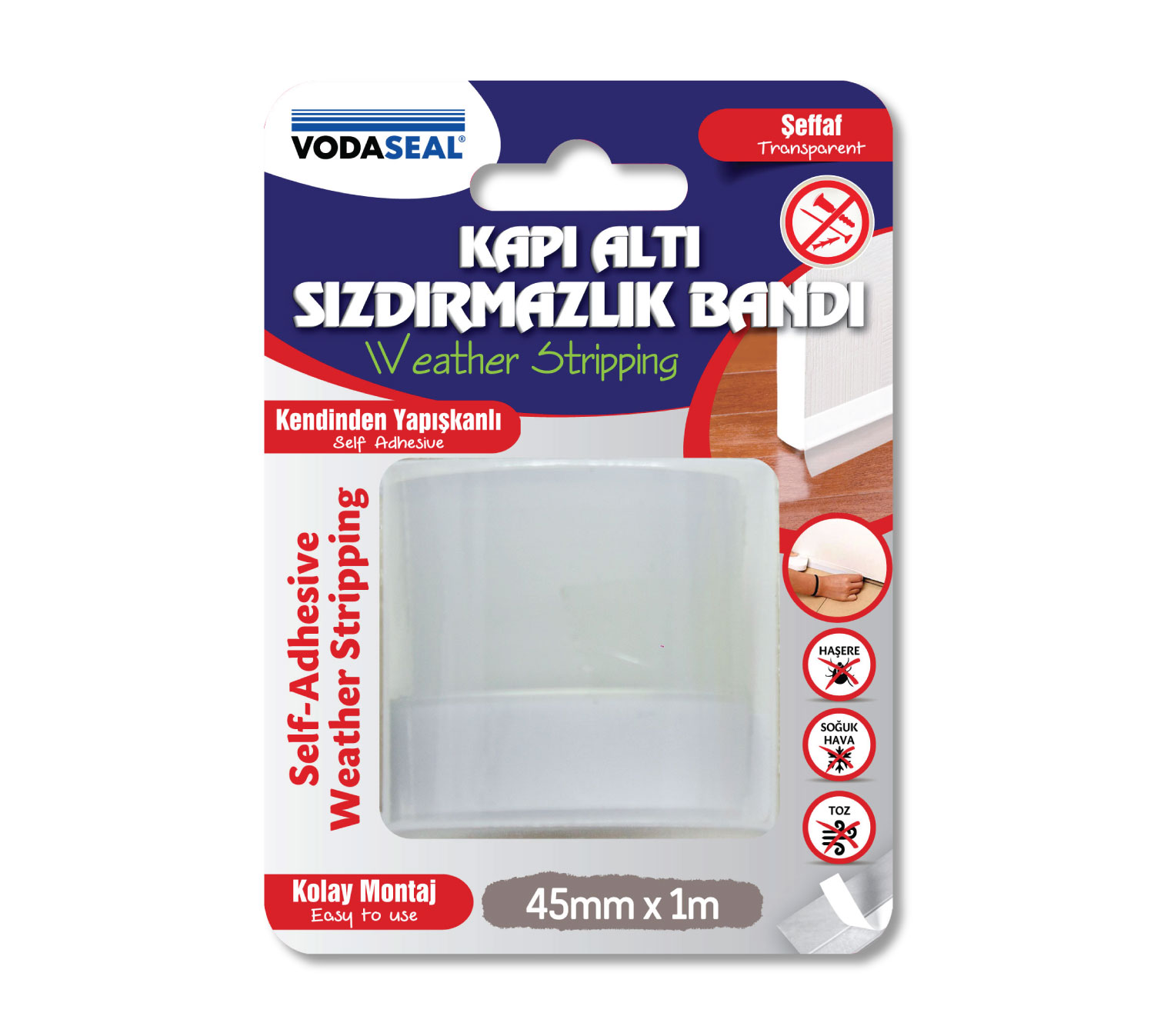 Kapı Altı Sızdırmazlık Bandı Şeffaf