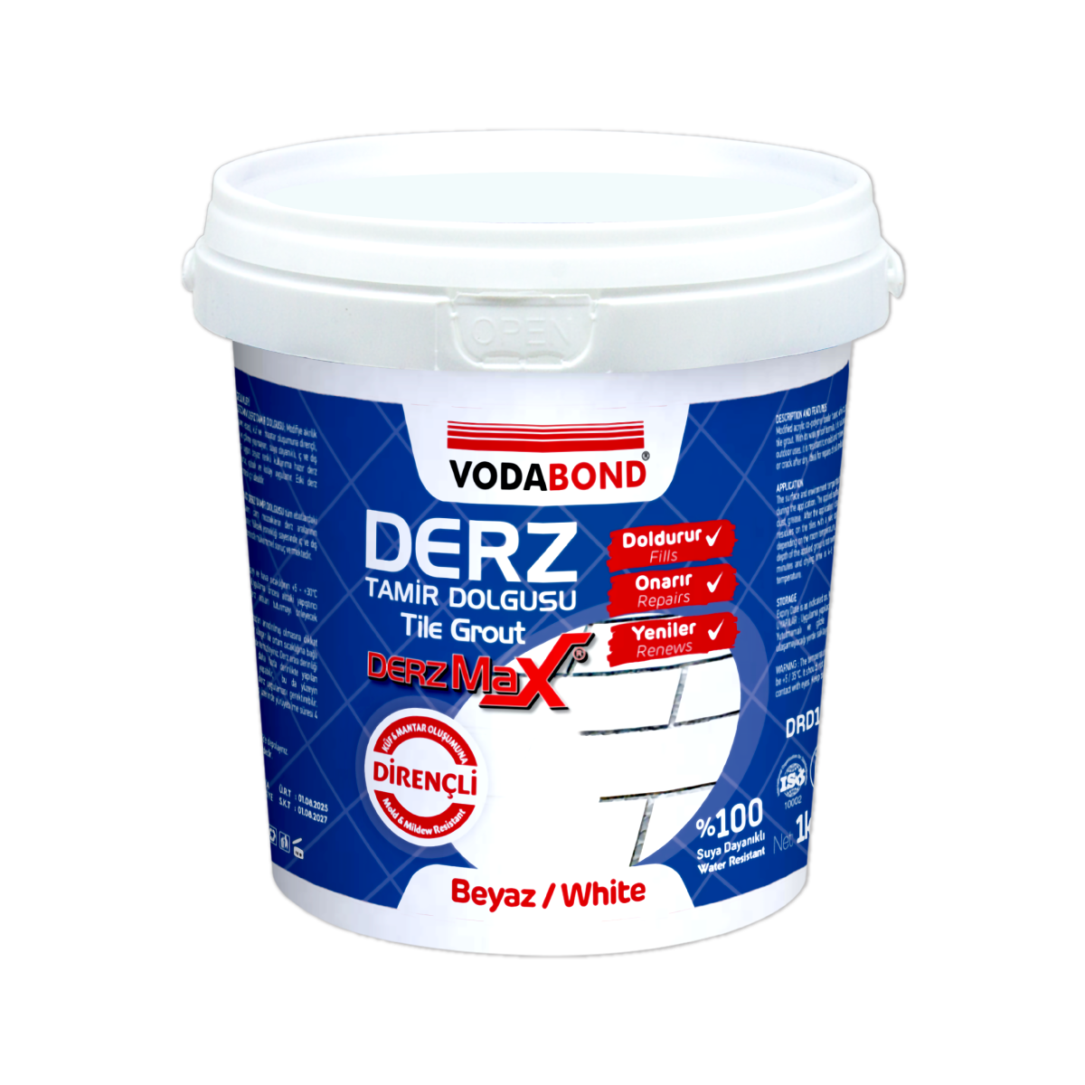 Vodabond Derz Tamir Dolgusu 1kg Beyaz
