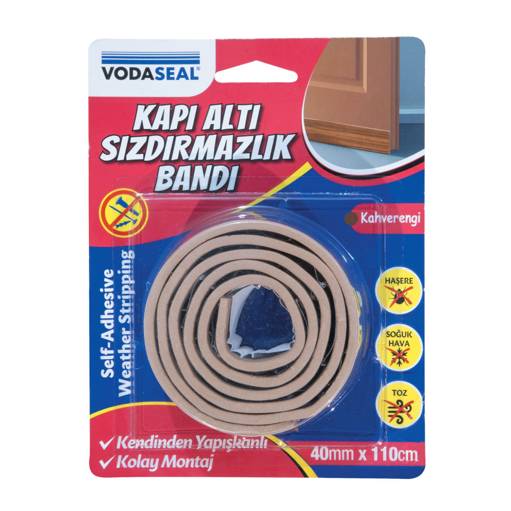 Kapı Altı Sızdırmazlık Bandı 40mm x 110cm Kahverengi